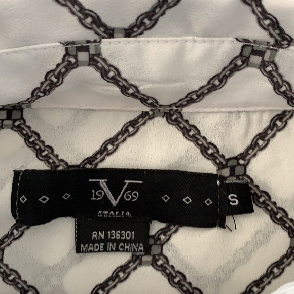 Versace 1969 chainlink blouse with western styling and roll up sleeves - Picture 2 of 8